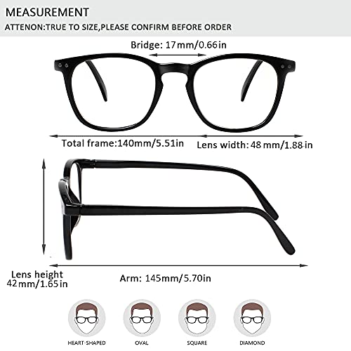 Henotin 3 Pack Blue Light Blocking Reading Glasses,Spring Hinge Computer Readers for Men Women,Anti UV Ray Filter Eyeglasses (Mixed Color, 0.50) - Image 4
