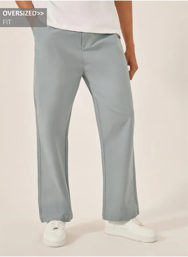 ستايلي Oversized Ripstop Open Hem Joggers