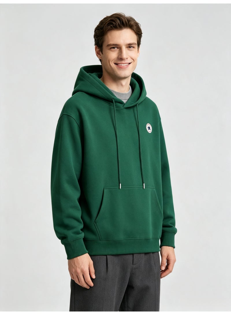 كونفرس CONVERSE Men's and women's basic hooded autumn loose pullover sweater - Image 1