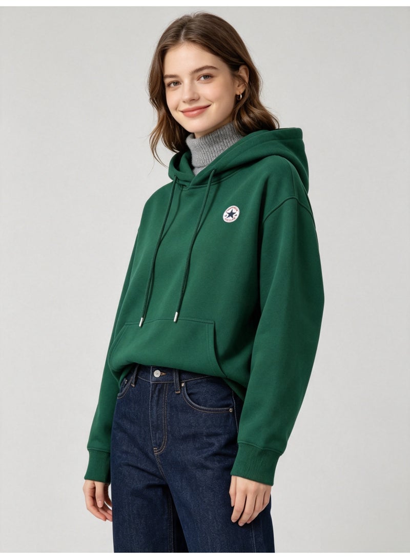 كونفرس CONVERSE Men's and women's basic hooded autumn loose pullover sweater - Image 4