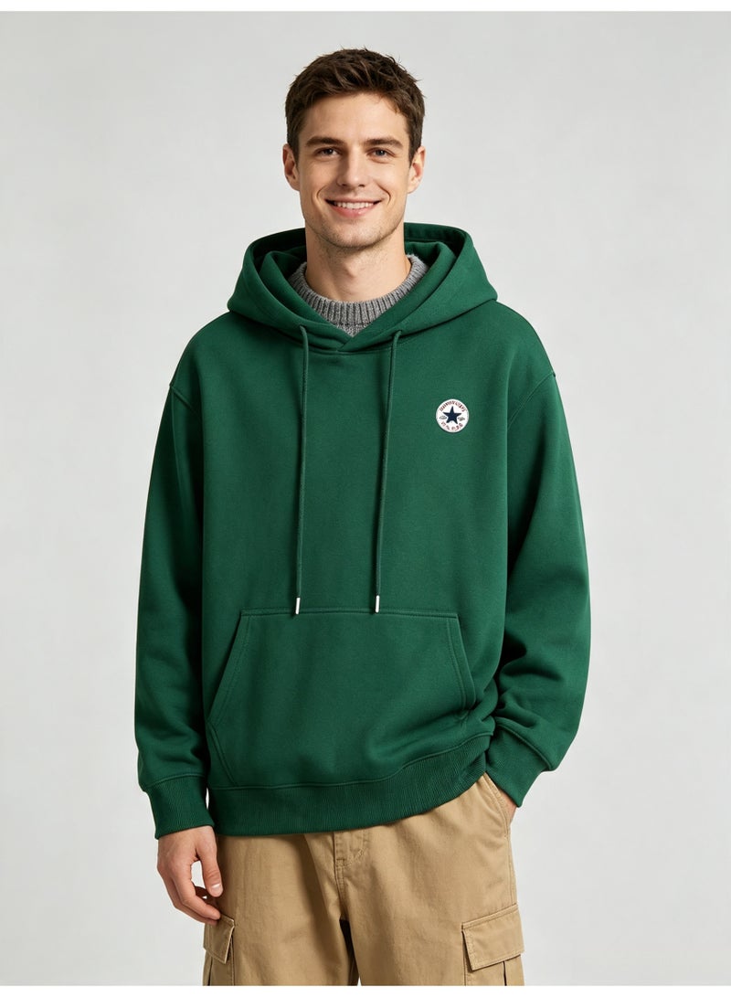 كونفرس CONVERSE Men's and women's basic hooded autumn loose pullover sweater - Image 2