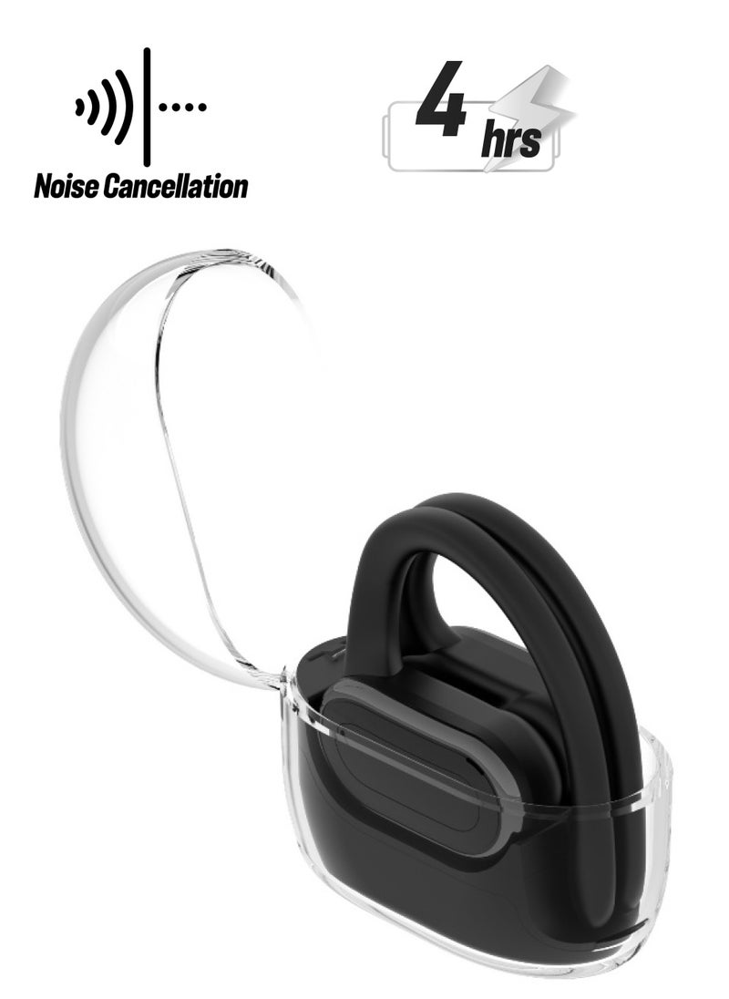 Generic X20 Wireless Bluetooth 5.3 Headphones Ear-Hook Earbud with Microphone In-Ear Sports Headset Sweatproof Noise Reduction Earphone for Running Driving Office Working (Transparent Cover )  - Image 1