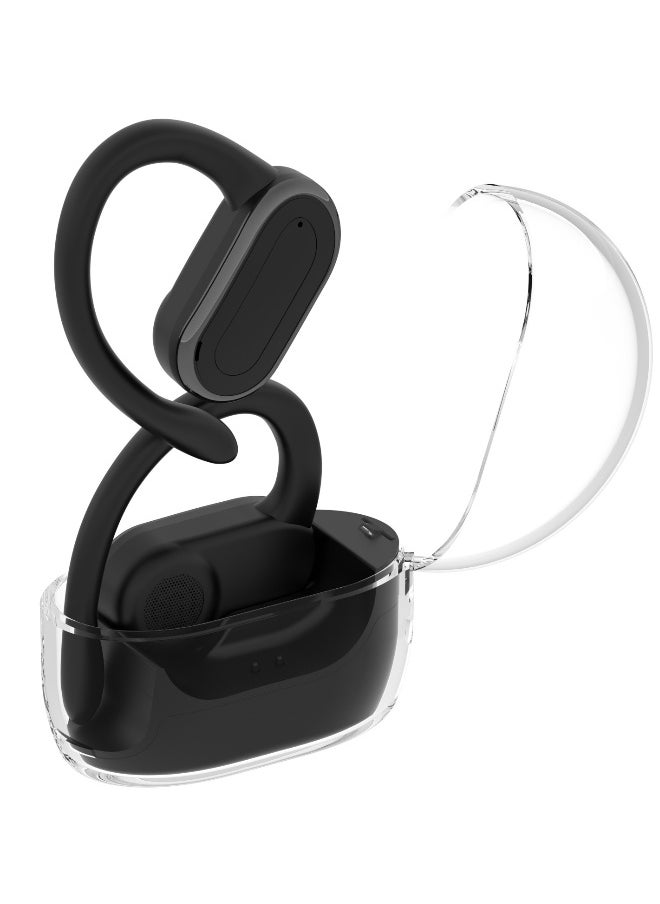 Generic X20 Wireless Bluetooth 5.3 Headphones Ear-Hook Earbud with Microphone In-Ear Sports Headset Sweatproof Noise Reduction Earphone for Running Driving Office Working (Transparent Cover )  - Image 2