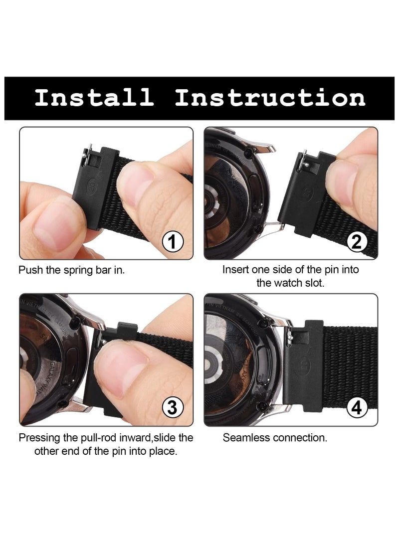 O Ozone Nylon Bands for Samsung Galaxy Watch 7 6 5 4 FE 40mm 44mm 45mm/Galaxy Watch 6 4 Classic 43mm 47mm 42mm 46mm  Soft Nylon Strap Women Men -Red/Black - Image 4