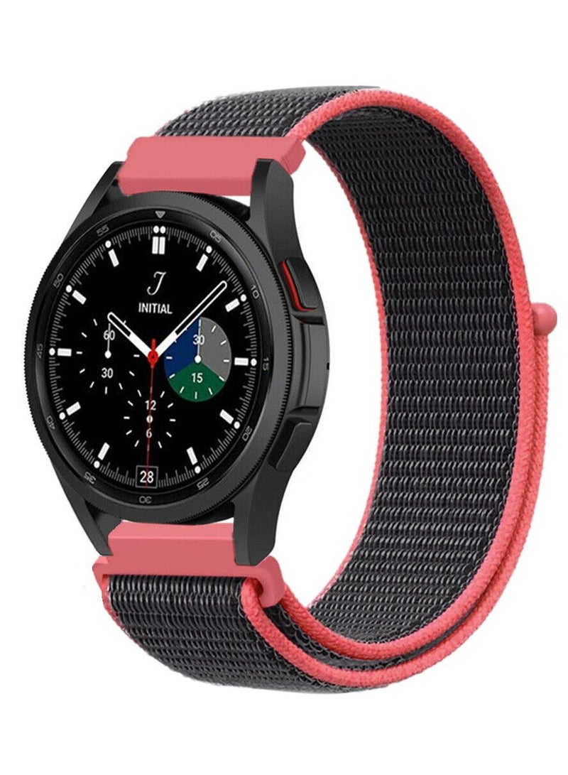 O Ozone Nylon Bands for Samsung Galaxy Watch 7 6 5 4 FE 40mm 44mm 45mm/Galaxy Watch 6 4 Classic 43mm 47mm 42mm 46mm  Soft Nylon Strap Women Men -Red/Black - Image 1