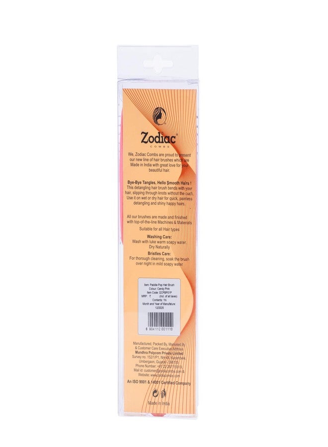 ZODIAC PADDLE POP HAIR BRUSH - CANDY PINK - Image 4