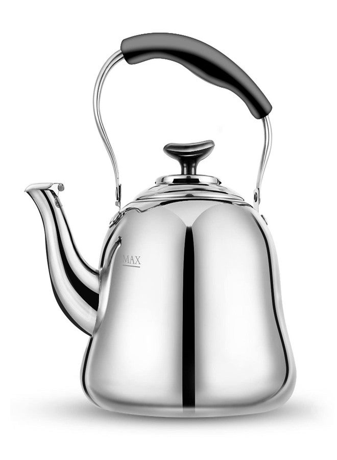 AMFOCUS Tea Kettle Stovetop Whistling Teakettle ClassicTeapot Stainless Steel Tea Pots for Stove Top with Heat-resistant Folding Handle Mirror Finish, 2 liters - Image 1
