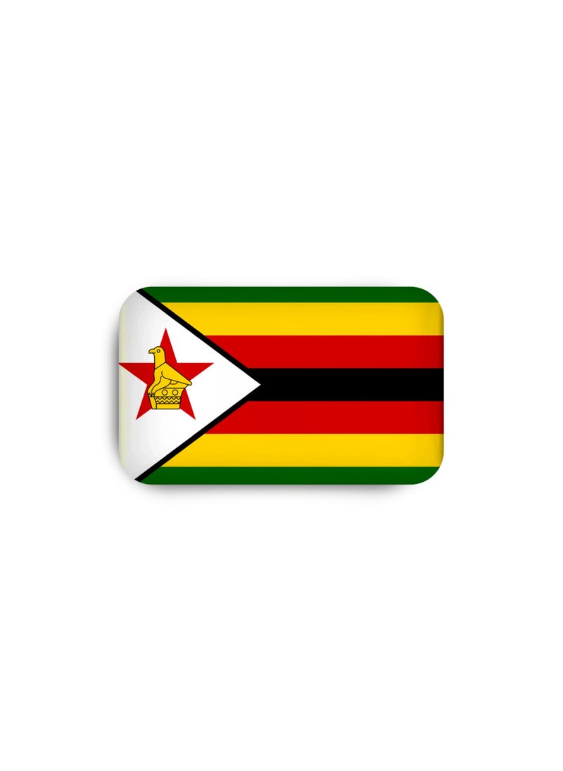 971MEDIA - Zimbabwe Flag Magnetic Badge - Image 1