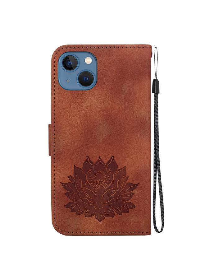 S-TOP Case For iPhone 15 Plus Lotus Embossed Leather Phone Case - Image 3