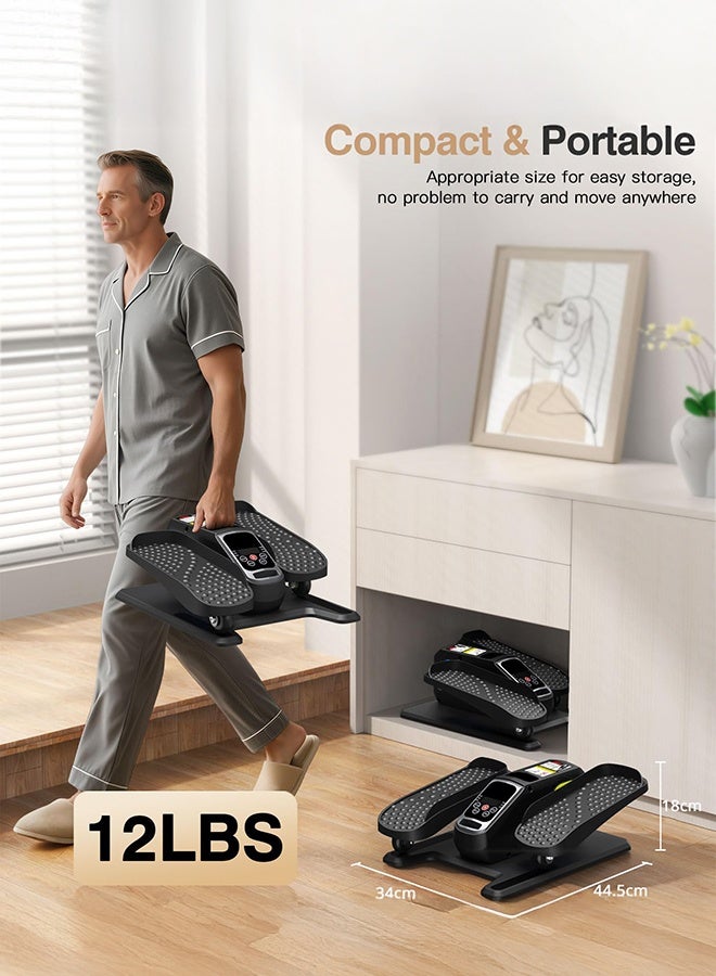 والالا جهاز تمارين بيضاوي الشكل تحت المكتب، جهاز تمارين الساق البيضاوي الكهربائي مع جهاز تحكم عن بعد، 12 سرعة قابلة للتعديل يدويًا و3 سرعات أوتوماتيكية، جهاز تمارين دواسة محمول للجلوس لكبار السن والبالغين والمنزل والمكتب - Image 3