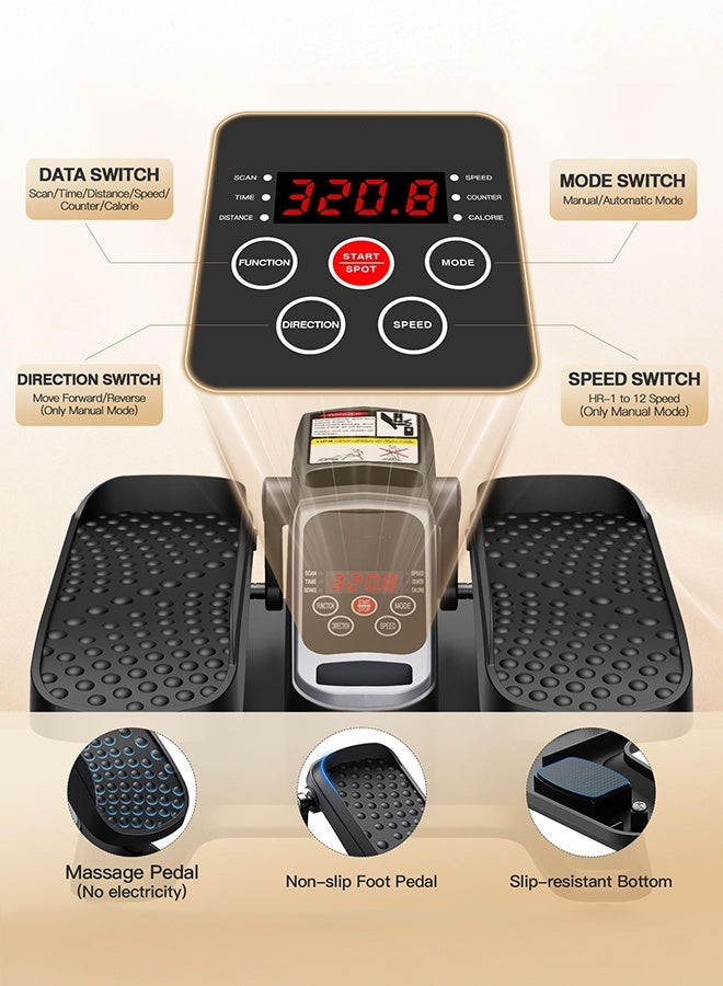 والالا جهاز تمارين بيضاوي الشكل تحت المكتب، جهاز تمارين الساق البيضاوي الكهربائي مع جهاز تحكم عن بعد، 12 سرعة قابلة للتعديل يدويًا و3 سرعات أوتوماتيكية، جهاز تمارين دواسة محمول للجلوس لكبار السن والبالغين والمنزل والمكتب - Image 4