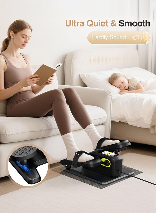 والالا جهاز تمارين بيضاوي الشكل تحت المكتب، جهاز تمارين الساق البيضاوي الكهربائي مع جهاز تحكم عن بعد، 12 سرعة قابلة للتعديل يدويًا و3 سرعات أوتوماتيكية، جهاز تمارين دواسة محمول للجلوس لكبار السن والبالغين والمنزل والمكتب - Image 2