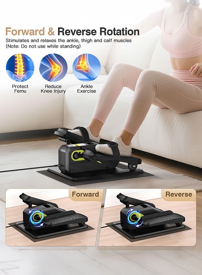 والالا جهاز تمارين بيضاوي الشكل تحت المكتب، جهاز تمارين الساق البيضاوي الكهربائي مع جهاز تحكم عن بعد، 12 سرعة قابلة للتعديل يدويًا و3 سرعات أوتوماتيكية، جهاز تمارين دواسة محمول للجلوس لكبار السن والبالغين والمنزل والمكتب - Image 5
