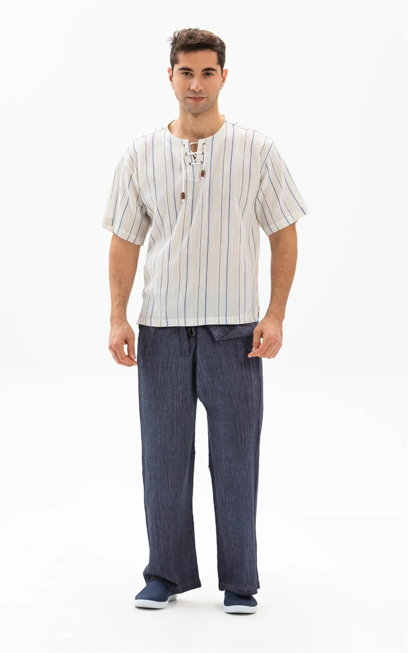 Eliş Şile Bezi Men's Sile Diaper Thai Fishing Trousers Indigo indg