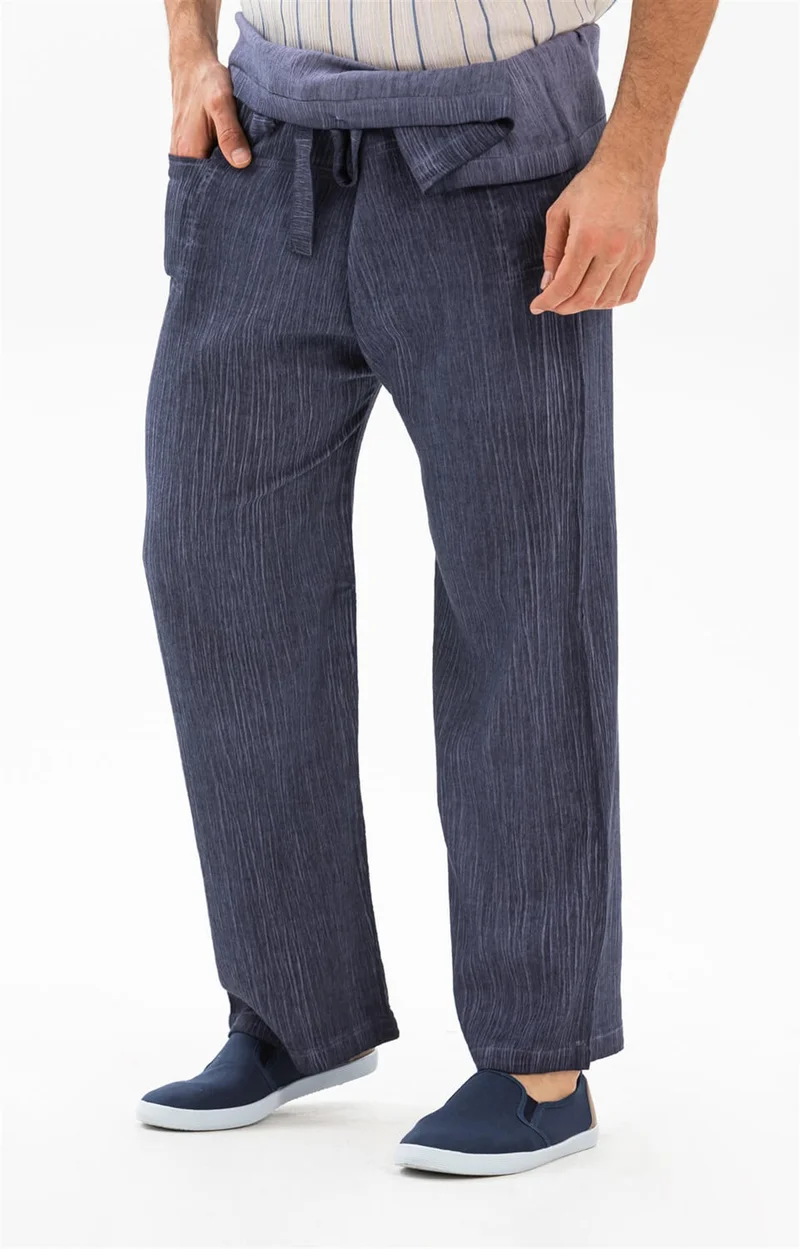 Eliş Şile Bezi Men's Sile Diaper Thai Fishing Trousers Indigo indg