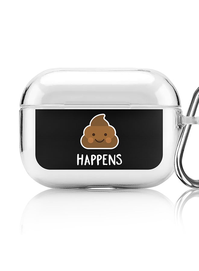 Stylizedd Classic Clear printed Case for Apple AirPods Pro 2nd Generation Thin Transparent Cover [Designed for Apple AirPods Pro 2nd Generation] - Shit happens - Image 1