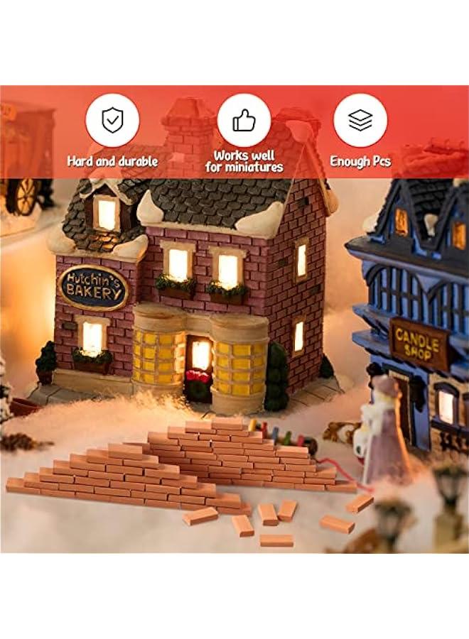 200 Pcs Mini Bricks for Landscaping Small Miniature Tiny Model Wall Bricks for Crafts Realistic Fake Blocks for Dollhouse Garden Accessories, 1/35 Scale  - Image 5