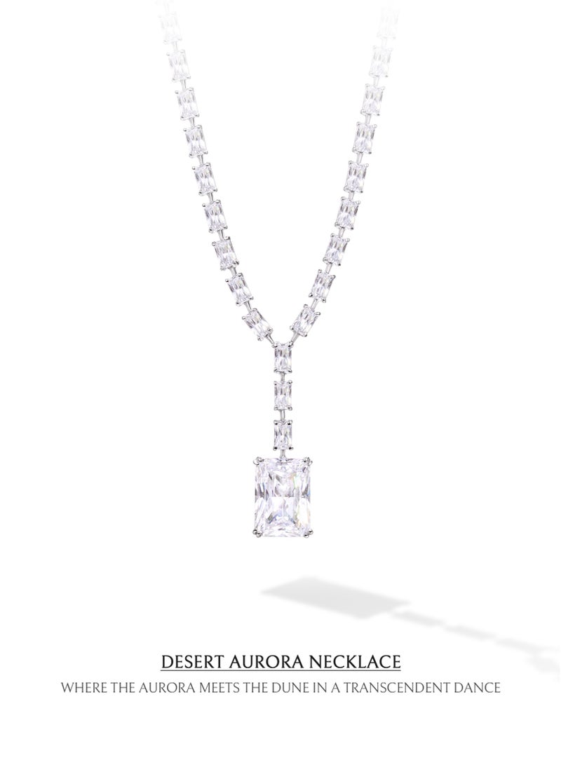 أونال قلادة "شفق الصحراء" للسيدات – قلادة مرصعة بحجر الزركونيا الأبيض ومطعمة بالفضة الاسترليني، من مجموعة الشرق الأوسط الحصرية - Image 4