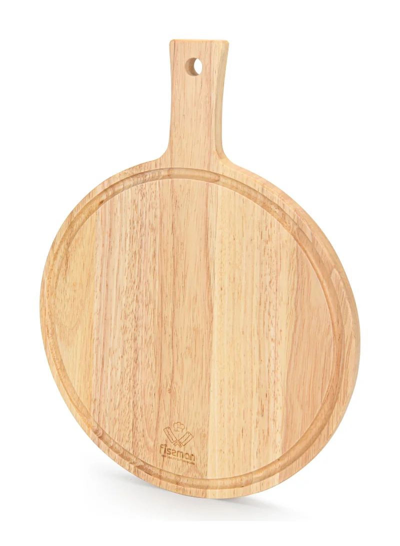 Fissman Cutting Board Rubber 30x40cm Wood for Chopping Meat Vegetables Fruits Cheese Knife Friendly Serving Tray with Juice Groove and Thick