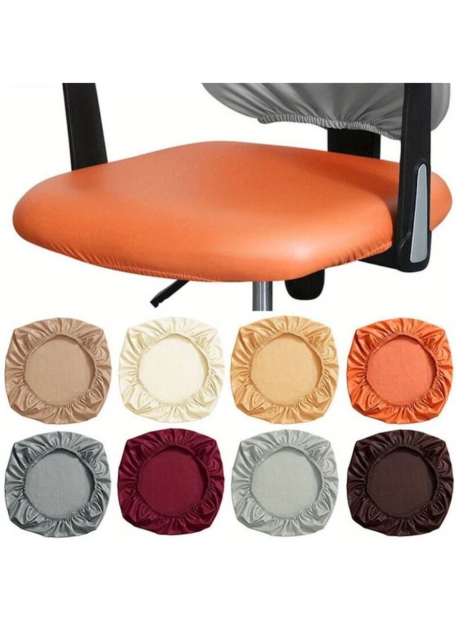 غطاء وسادة كرسي مكتب أزرق مرن مع حواف مكشكشة لحماية المقعد - Image 1