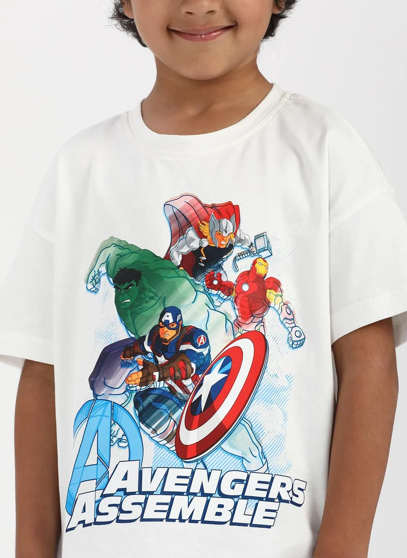 نوتيناتي Nautinati Boys’ Marvel Avengers Print T-shirt| Cotton| Age 2 - 10 Years
