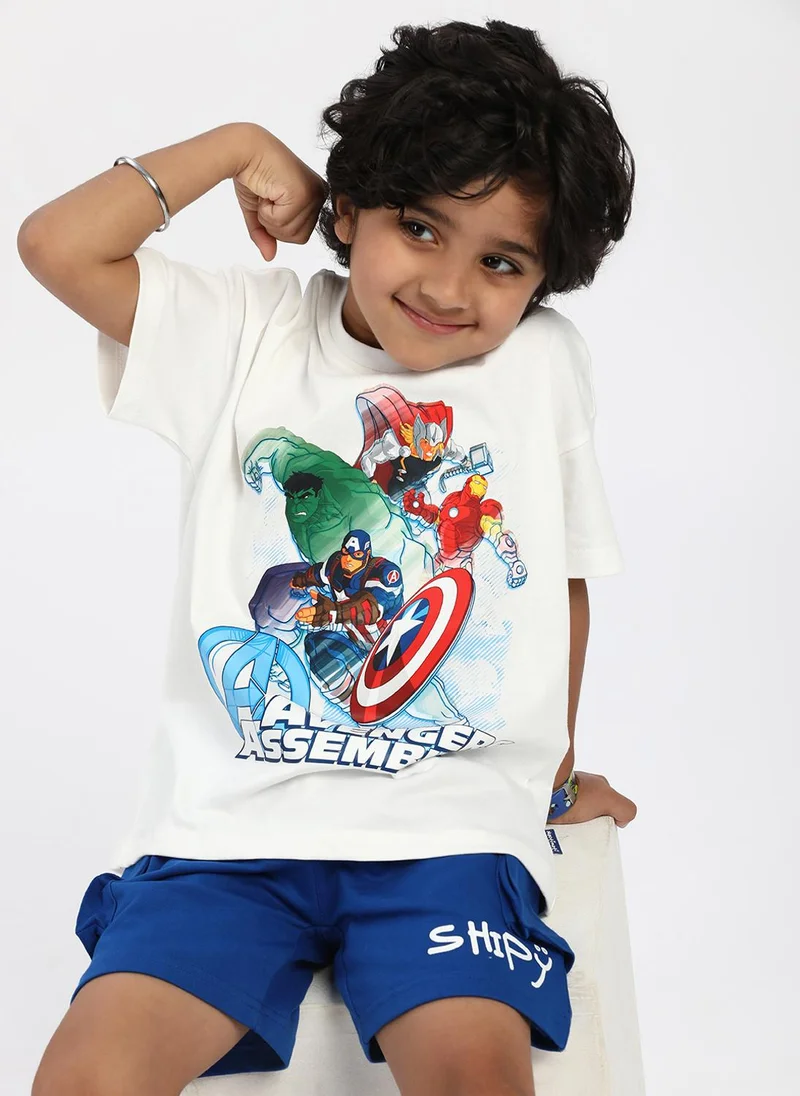 نوتيناتي Nautinati Boys’ Marvel Avengers Print T-shirt| Cotton| Age 2 - 10 Years