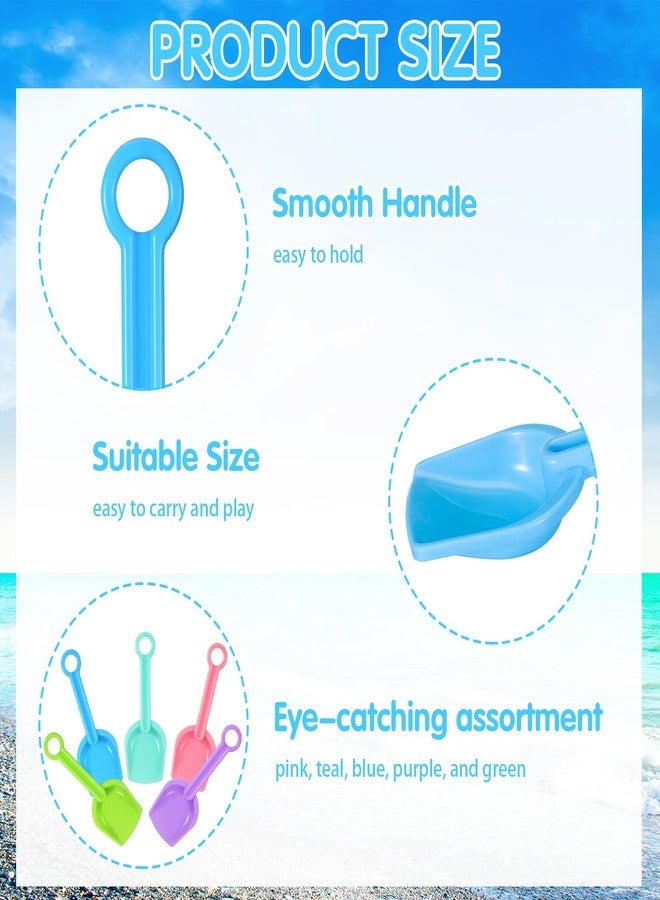 Rotatingpals 24 Pcs Sand Shovels for Kids, 7.7'' Plastic Beach Shovel Colorful Mini Scoops Bulk Sand Toys for Student Gifts Digging Gardening Outdoor Activities Party Favors, 5 Colors - Image 4