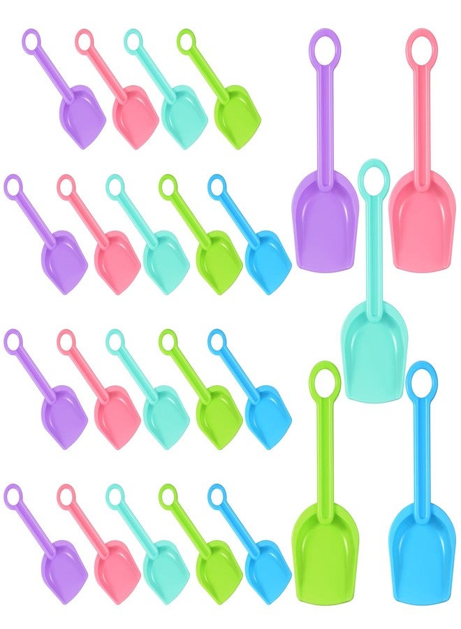 Rotatingpals 24 Pcs Sand Shovels for Kids, 7.7'' Plastic Beach Shovel Colorful Mini Scoops Bulk Sand Toys for Student Gifts Digging Gardening Outdoor Activities Party Favors, 5 Colors - Image 1