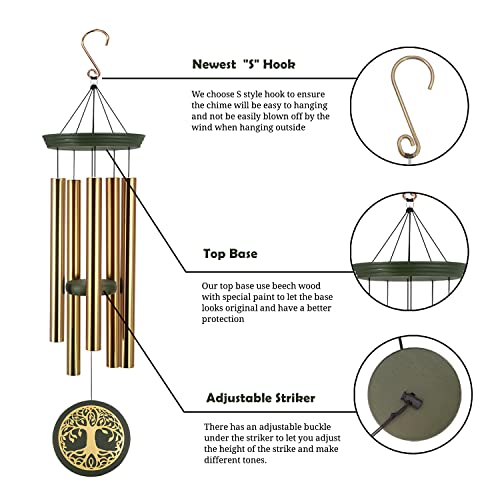 ASTARIN Gifts for Mom & Grandma - Outdoor Wind Chimes with Engraved Tree of Life, Large Patio Hanging Decor for Garden, Yard, Christmas, Anniversary Celebrations - Image 3