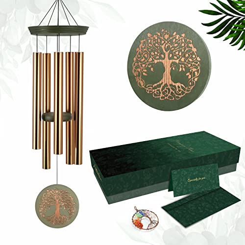 ASTARIN Gifts for Mom & Grandma - Outdoor Wind Chimes with Engraved Tree of Life, Large Patio Hanging Decor for Garden, Yard, Christmas, Anniversary Celebrations - Image 1