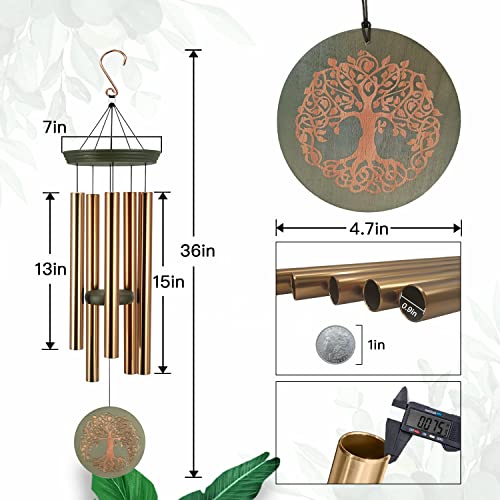 ASTARIN Gifts for Mom & Grandma - Outdoor Wind Chimes with Engraved Tree of Life, Large Patio Hanging Decor for Garden, Yard, Christmas, Anniversary Celebrations - Image 2