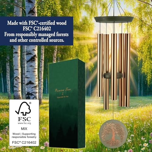 ASTARIN Gifts for Mom & Grandma - Outdoor Wind Chimes with Engraved Tree of Life, Large Patio Hanging Decor for Garden, Yard, Christmas, Anniversary Celebrations - Image 4