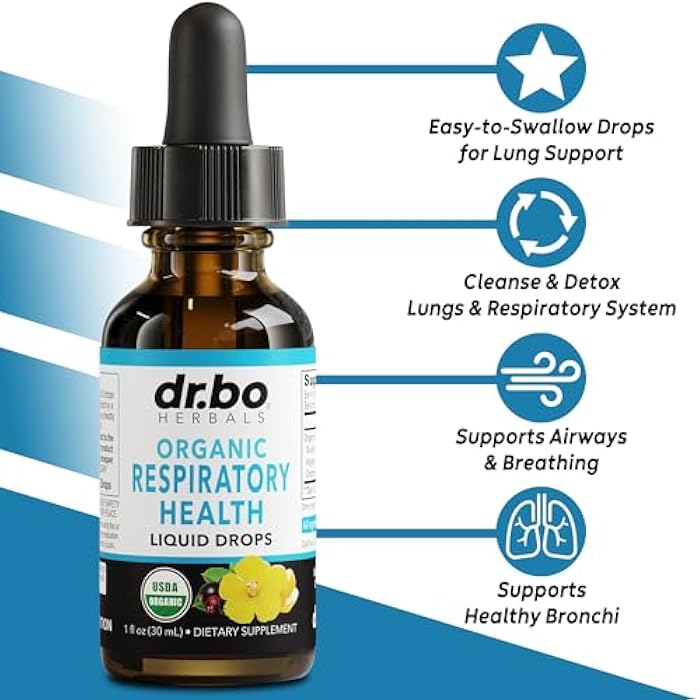 dr.bo Lung Detox Respiratory Health Drops - Organic Respiratory Supplements Herbal Lung Cleanse, Mullein Drops for Lungs Bronchial Support, Mucus Clear with Mullein Leaf Extract, Elderberry Supplement 1 oz - Image 2