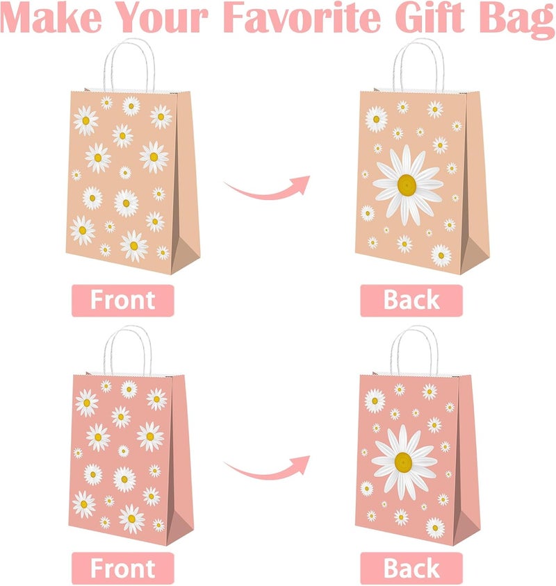 BQK 16Pcs Daisy Gift Bags with Handle Daisy Birthday Party Decorations Daisy Goodie Bags Daisy Party Decorations Daisy Party Favors - Image 2