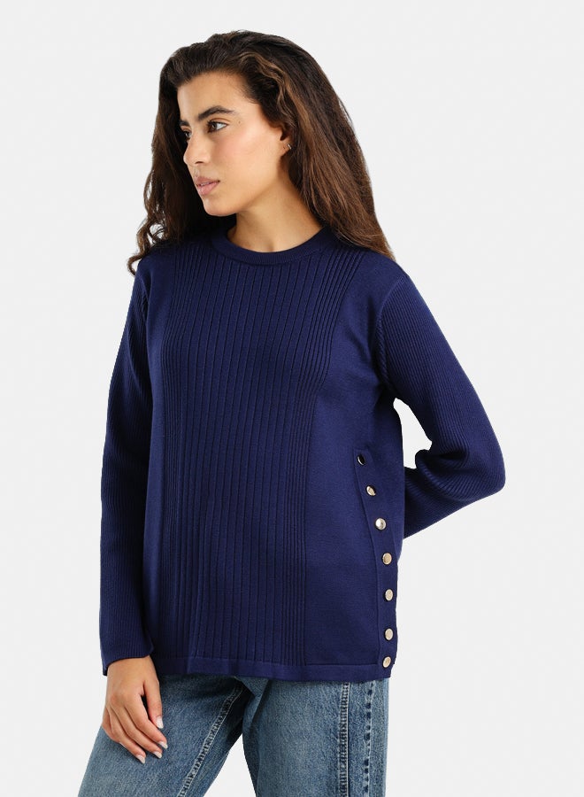 Clue Ribbed Pullover with Side Buttons - Image 3