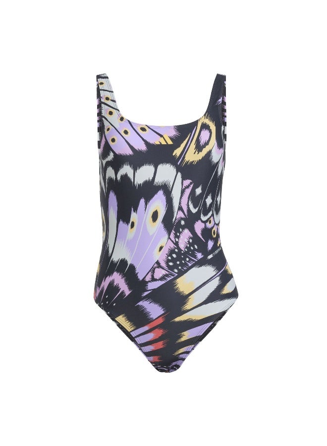 adidas بدلة سباحة فارم أبك بنفسجي للنساء - Image 1