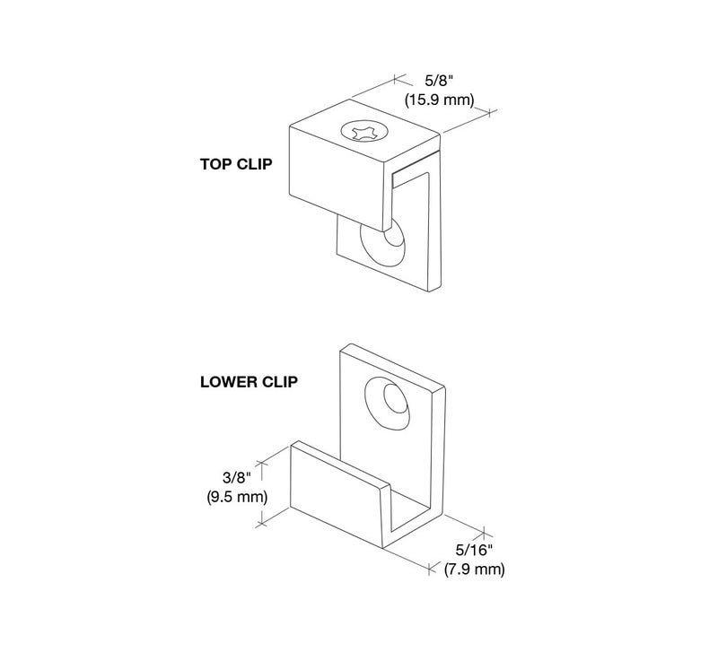 CRL C.R. LAURENCE MC01BN CRL Brushed Nickel 5/8" Wide Mirror Clip Set - Image 3