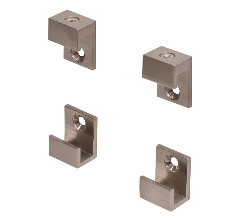 CRL C.R. LAURENCE MC01BN CRL Brushed Nickel 5/8" Wide Mirror Clip Set - Image 1