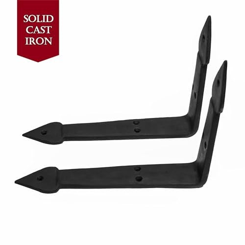 SaKeGa Mystic Colonial Shelf Brackets Cast Iron 13 Decorative L Brackets for Wall Mounted Shelves Heavy Duty Vintage Rustic Industrial Style Set of 2 Black - Image 3