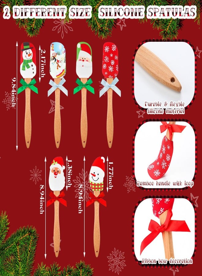 Layhit 18 Pcs Pot Holders with Silicone Spatulas Funny Baking Theme Pot Holders Gift Resistant Oven Mitts Cooking Pocket Potholders(Snowman) - Image 3
