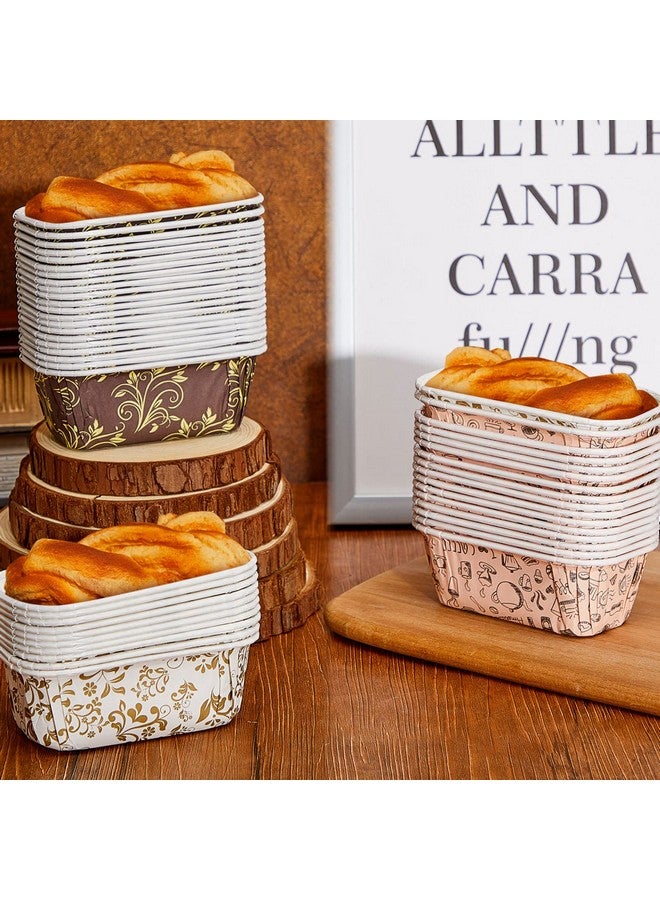 Tessco 60 Pcs Loaf Pan Liners Paper Loaf Pans Disposable Paper Baking Loft Pans Paper Baking Pans Rectangle Paper Baking Loft Mold for Bread Cake, Microwave Oven Freezer Safe(4.4 x 2.7 x 1.6 Inch) - Image 5