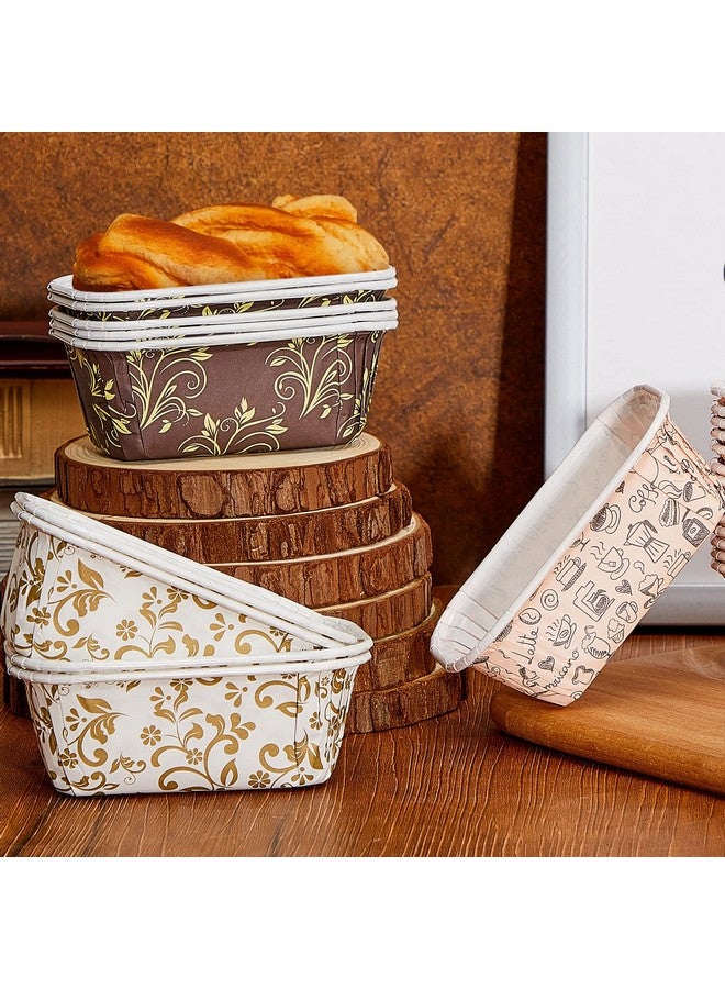 Tessco 60 Pcs Loaf Pan Liners Paper Loaf Pans Disposable Paper Baking Loft Pans Paper Baking Pans Rectangle Paper Baking Loft Mold for Bread Cake, Microwave Oven Freezer Safe(4.4 x 2.7 x 1.6 Inch) - Image 2