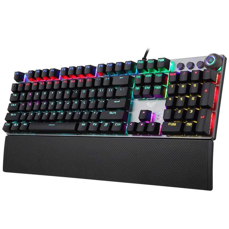 K79 Luminous Game Green Axis Mechanical Keyboard For Internet Cafes Metal Backlit Real Mechanical Keyboard - Image 3