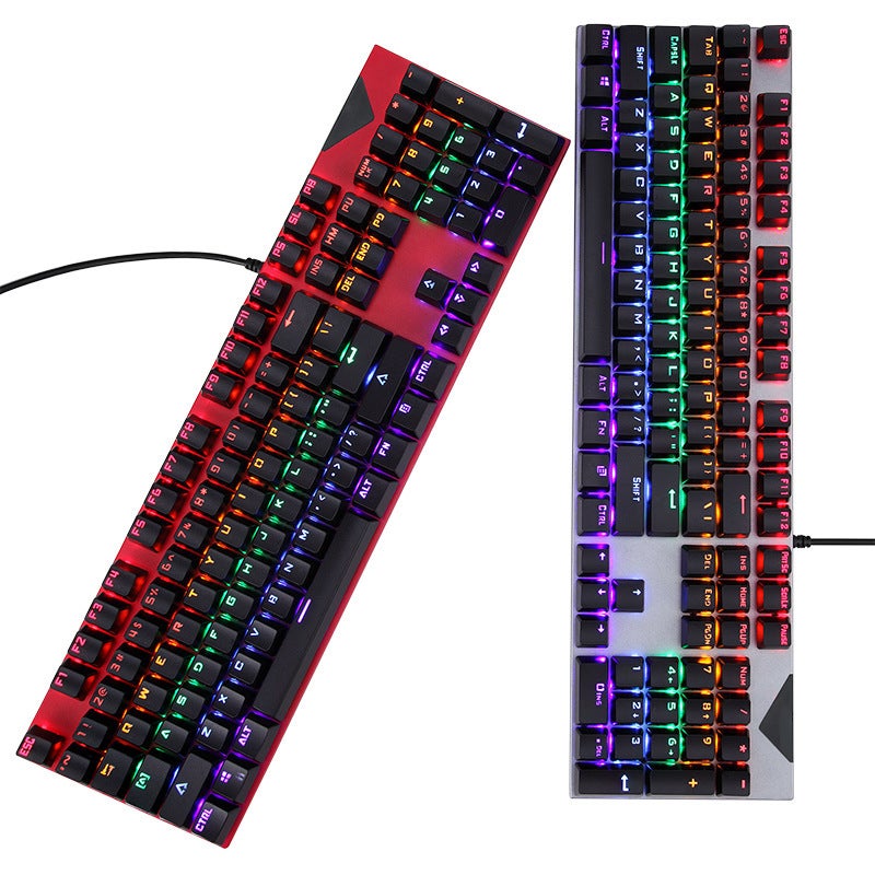 K79 Luminous Game Green Axis Mechanical Keyboard For Internet Cafes Metal Backlit Real Mechanical Keyboard - Image 2