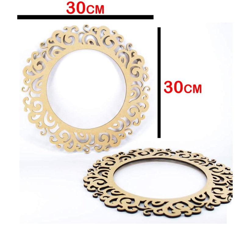 ROOT KRAFT 3mm 2pc Unfinished Round Wood MDF Cutout for Mirror, Photo Frame, Craft DIY Projects, Art Class, Home Decoration, Embellishment - Image 3