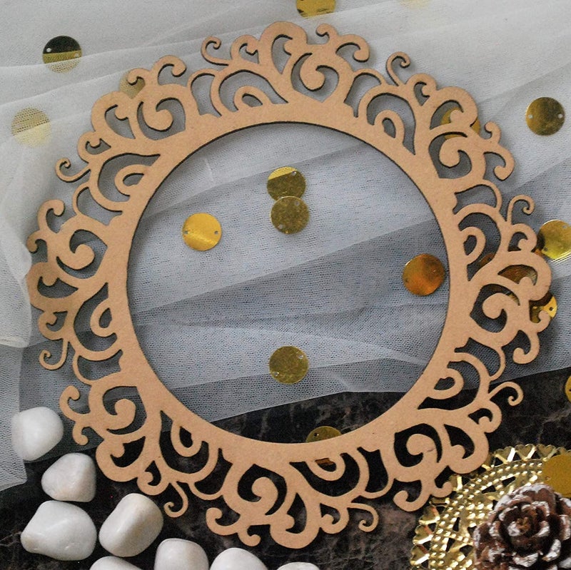 ROOT KRAFT 3mm 2pc Unfinished Round Wood MDF Cutout for Mirror, Photo Frame, Craft DIY Projects, Art Class, Home Decoration, Embellishment - Image 4