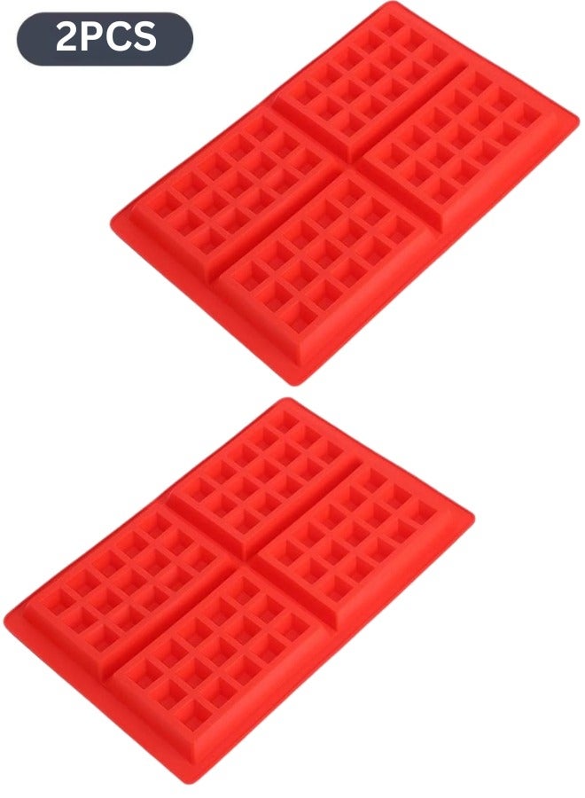 FALMER 2pcs Silicone Waffle Mold Muffin Molds, Cookies Cake Mold Kitchen Tools for Waffle, Muffin, Chocolate Cake 28×1.5×18cm for Oven and Microwave - Image 1