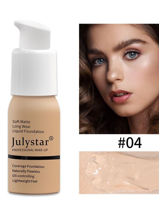Matte Non-Porous Foundation, Oil Control Foundation, Coverage Foundation, 30ml Classic Ivory #04