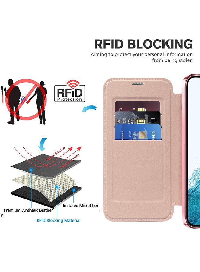 erorex Case For Samsung Galaxy S22 5G Shield MagSafe RFID Anti-theft Leather Phone Case - Image 5