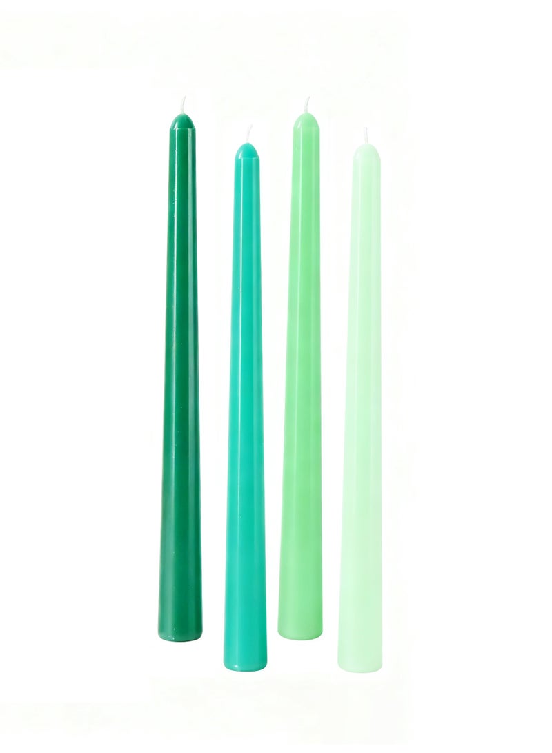 12 Pcs Gradient Green Taper Candles - 10 Inch 25cm 0.87 Inch 2.2cm Diameter Unscented Smokeless Dripless Decorative Candlesticks for Home Wedding Dinner Party Centerpiece - Image 4